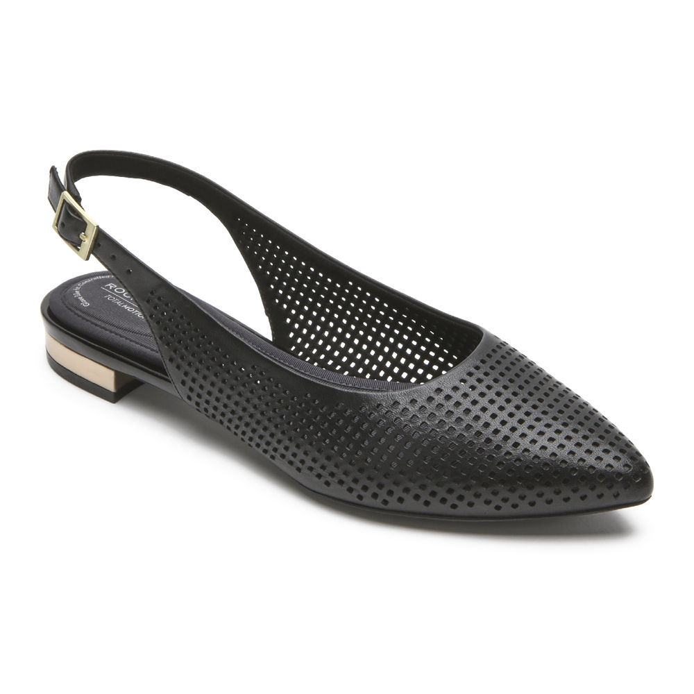 ロック ポート フラット シューズ レディース 黒 - Total Motion Adelyn Slingback - PXE710283